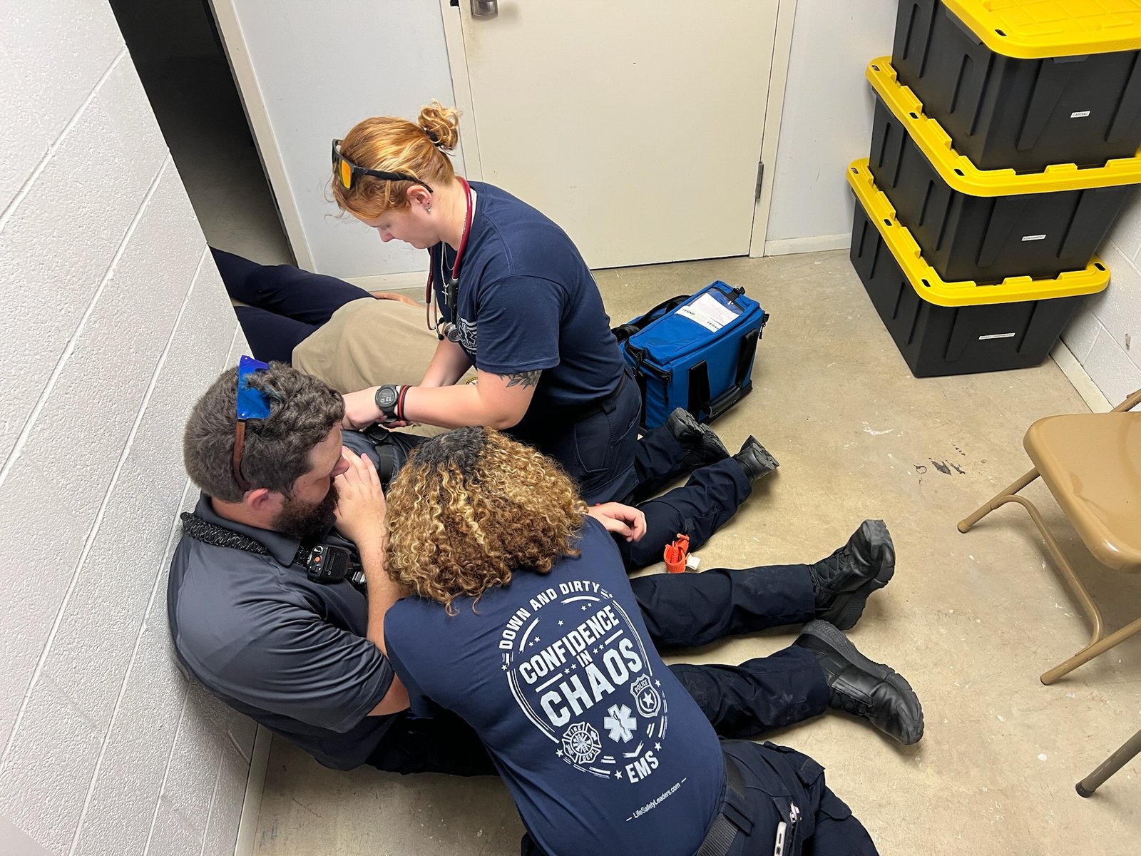 LifeSafetyLeaders instructors running a field performance boot camp scenario
