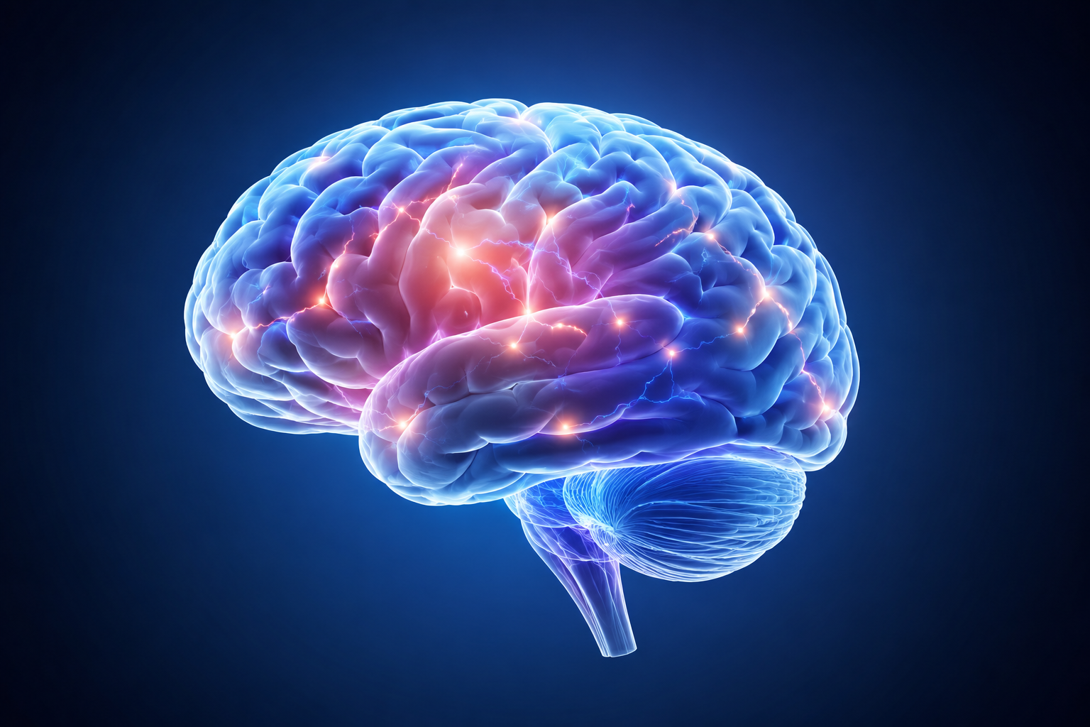 Illustration of a glowing brain representing new course ideas